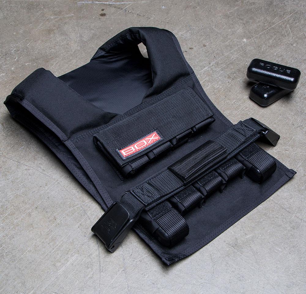 weighted vest laying on floor